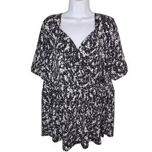 Lane Bryant Floral Sweetheart Neck Stretch Jersey Blouse Too 18/20